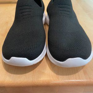 Skechers slip on black memory foam sneakers